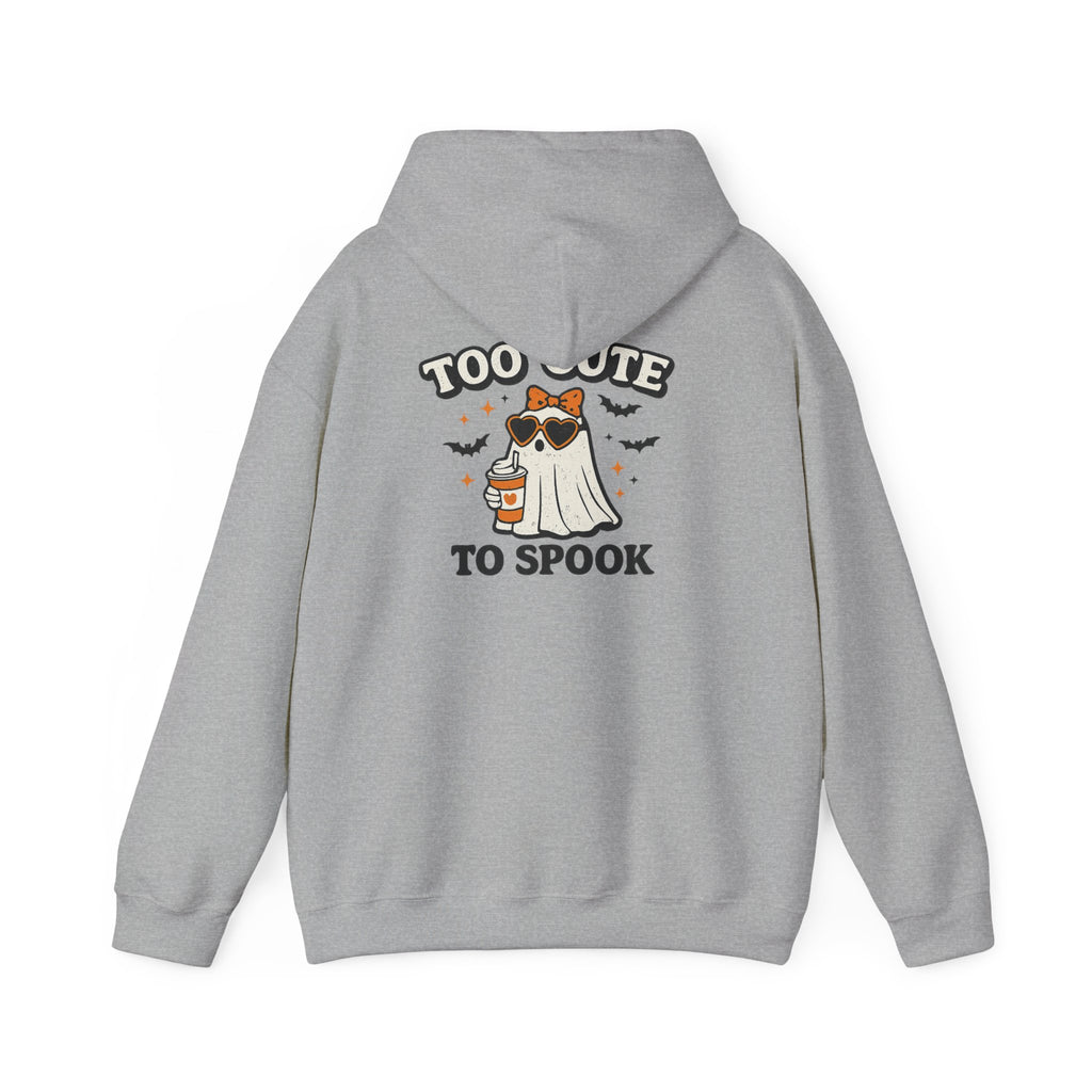 Too Cute to Spook Hoodie — Halloween Ghost Dog Pullover ("Boo")