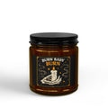 Burn Baby Burn Soy Candle — Spiced Amber Scent, 4oz & 9oz Jar with Black Lid