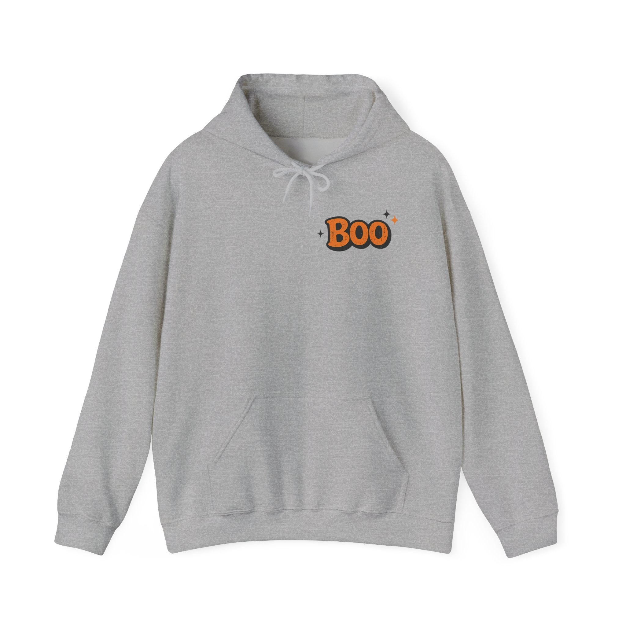 Too Cute to Spook Hoodie — Halloween Ghost Dog Pullover ("Boo")
