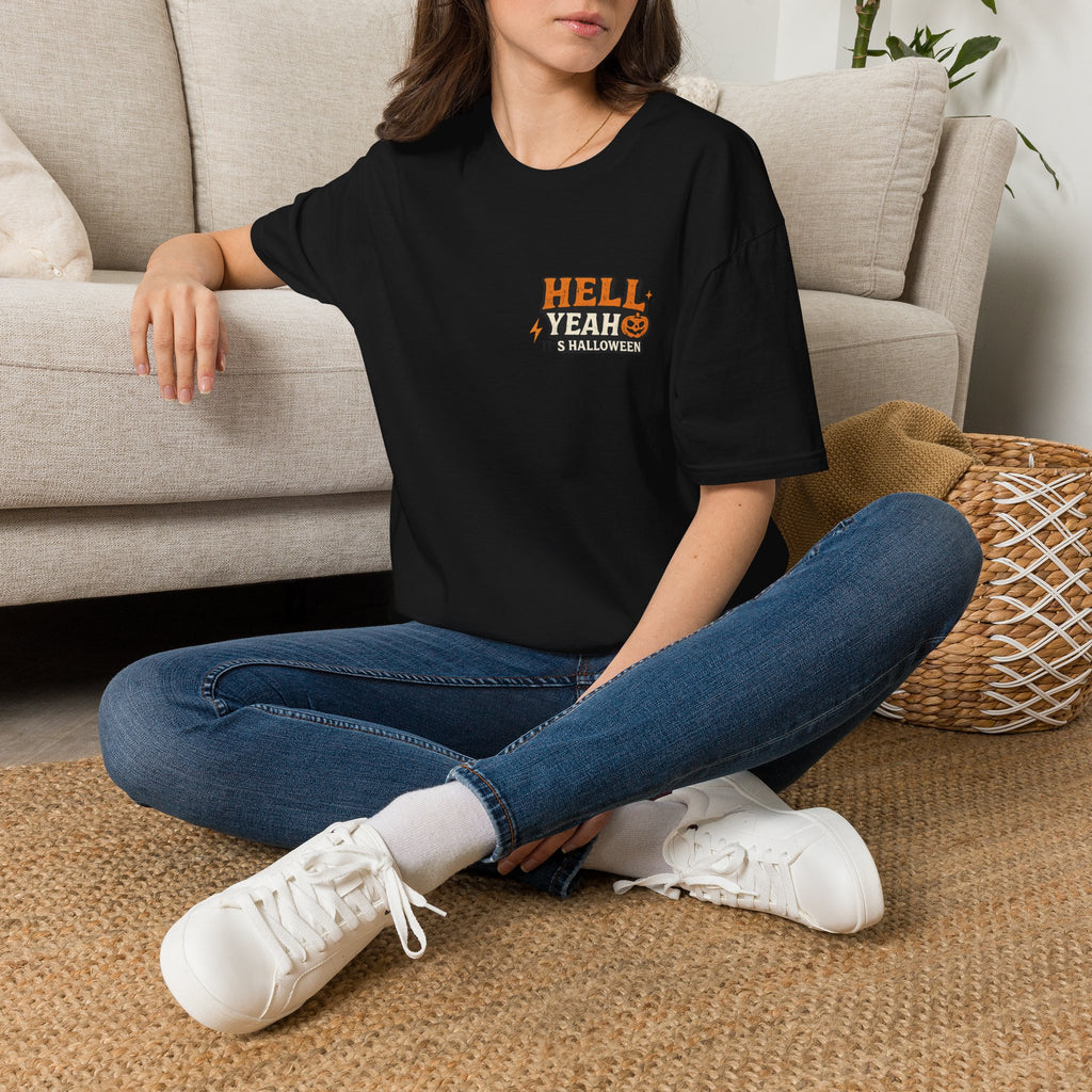 Halloween T-Shirt — "Hell Yeah" Pumpkin Graphic Tee
