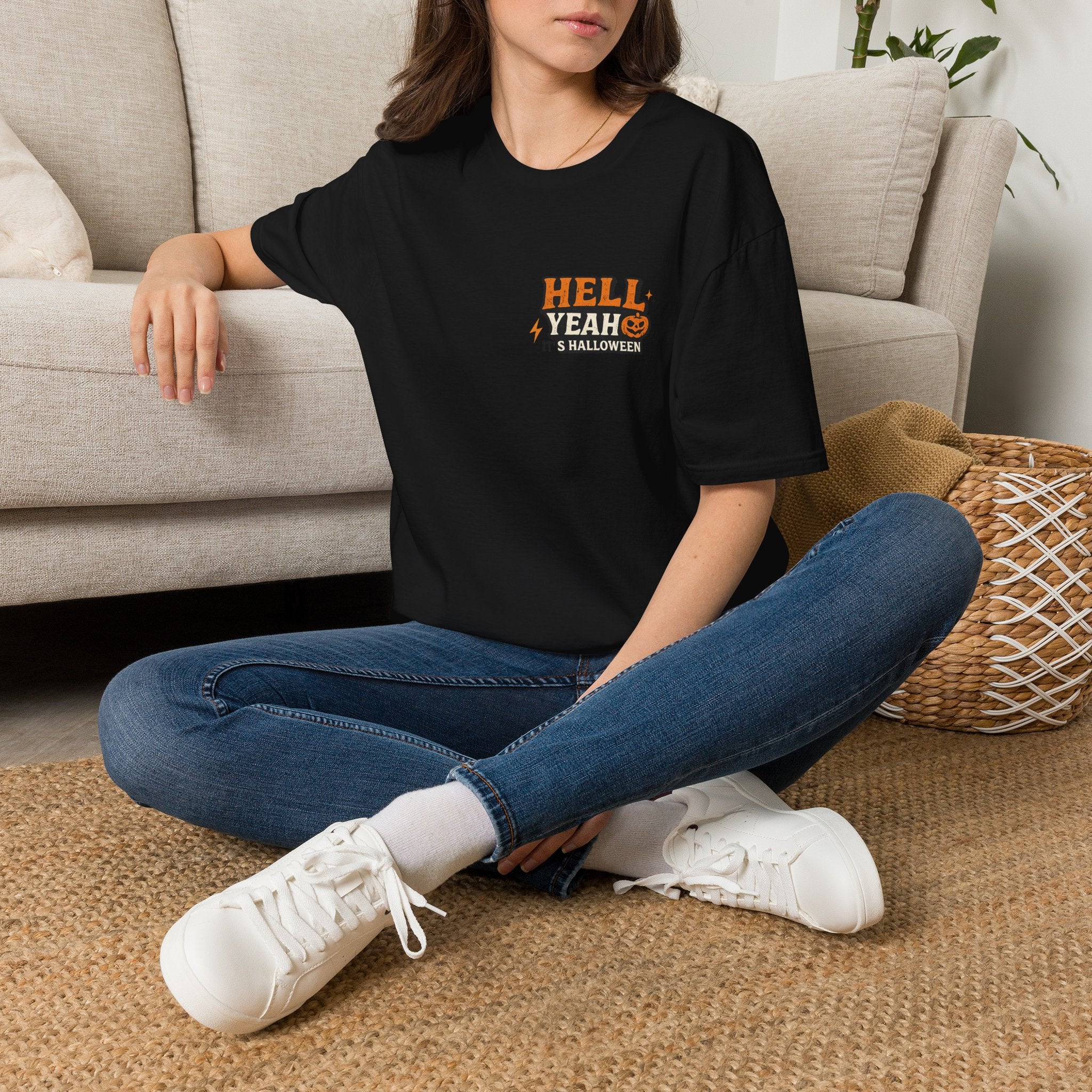 Halloween T-Shirt — "Hell Yeah" Pumpkin Graphic Tee
