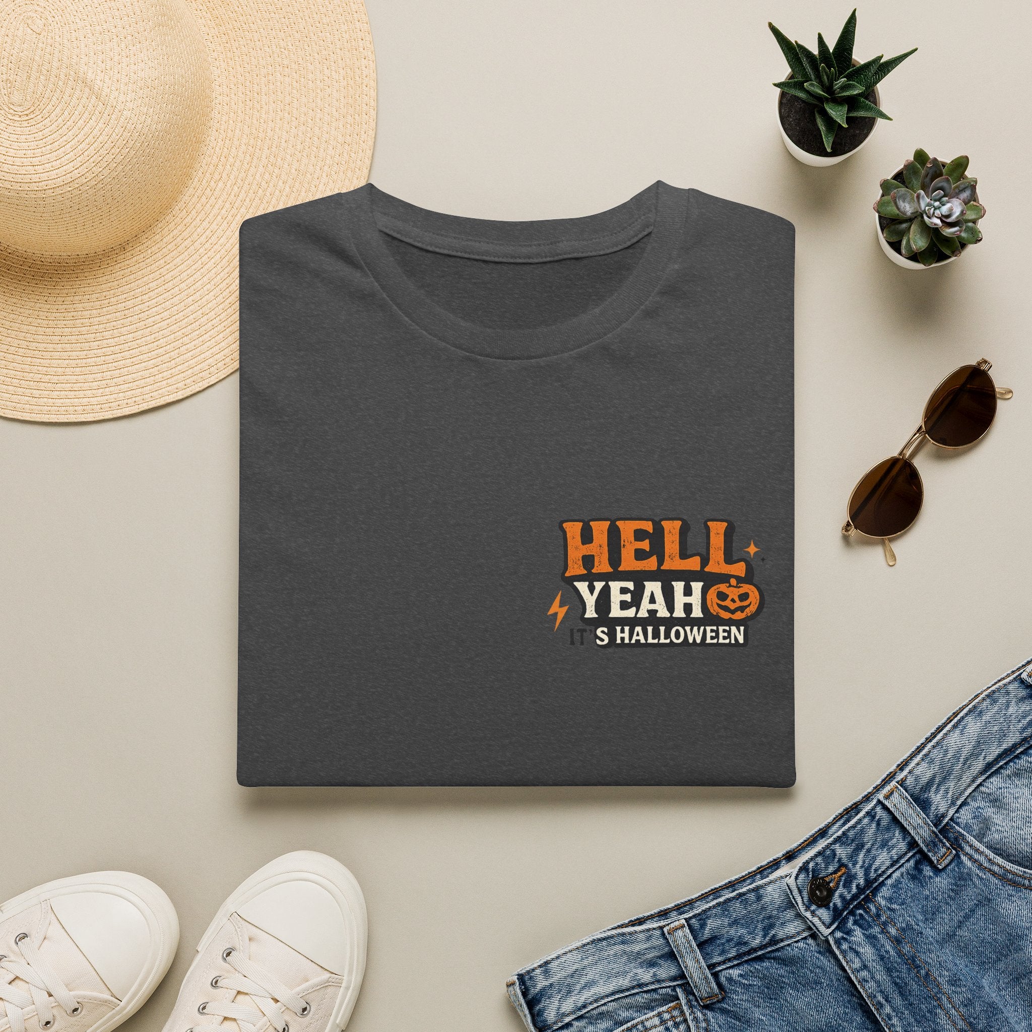 Halloween T-Shirt — "Hell Yeah" Pumpkin Graphic Tee