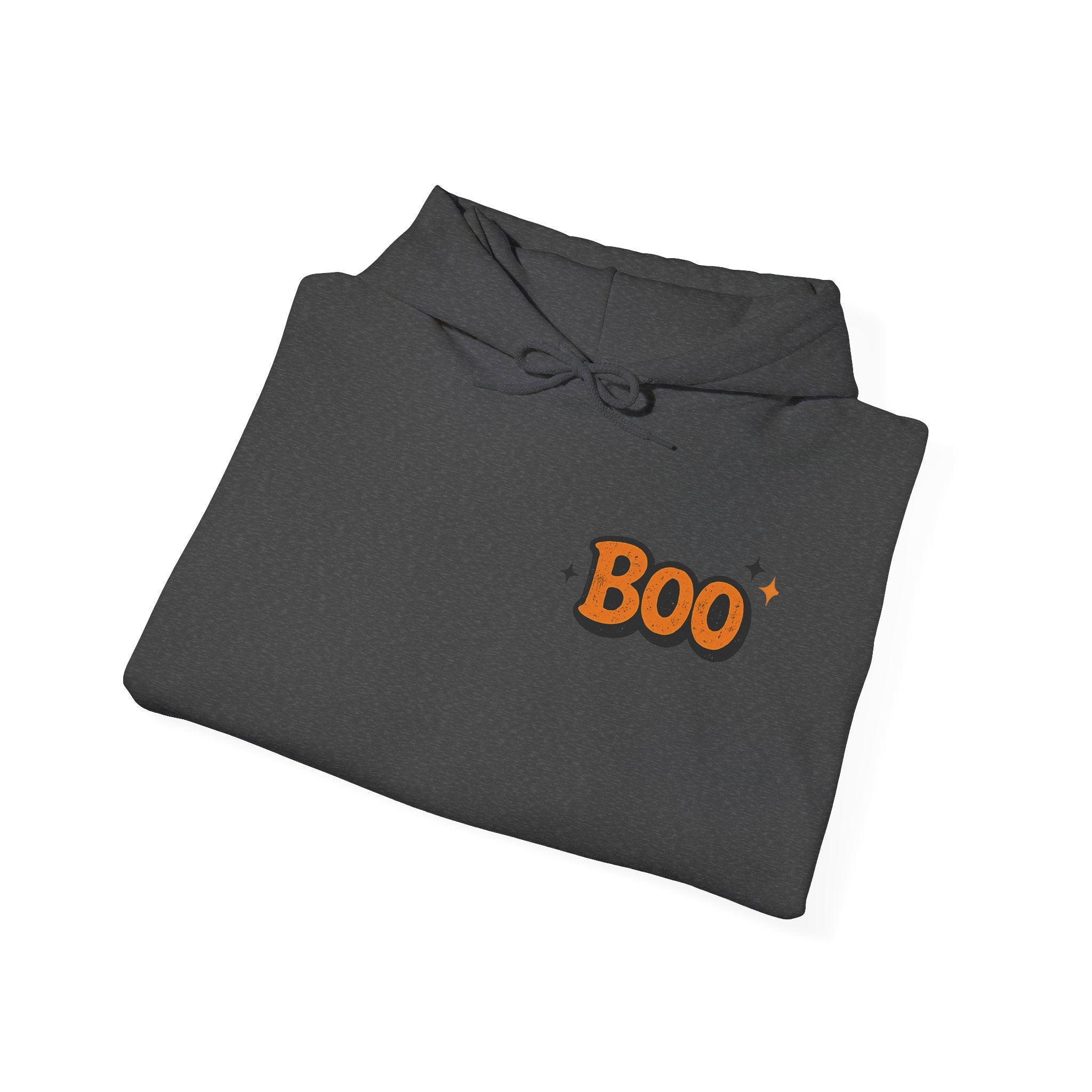 Too Cute to Spook Hoodie — Halloween Ghost Dog Pullover ("Boo")