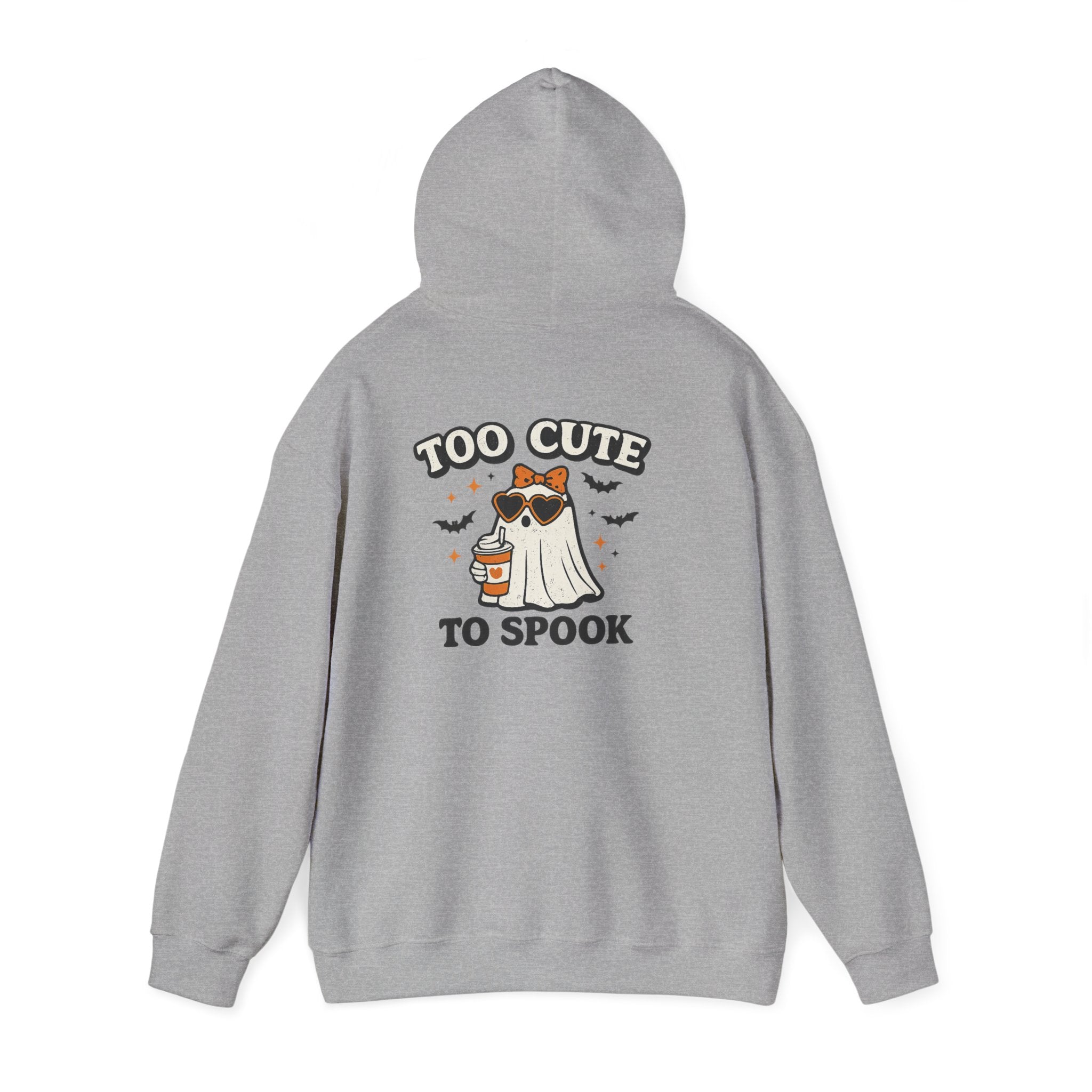 Too Cute to Spook Hoodie — Halloween Ghost Dog Pullover ("Boo")