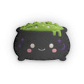 Kawaii Black Cauldron Pillow — Cute Witchy Custom Shaped Pillow