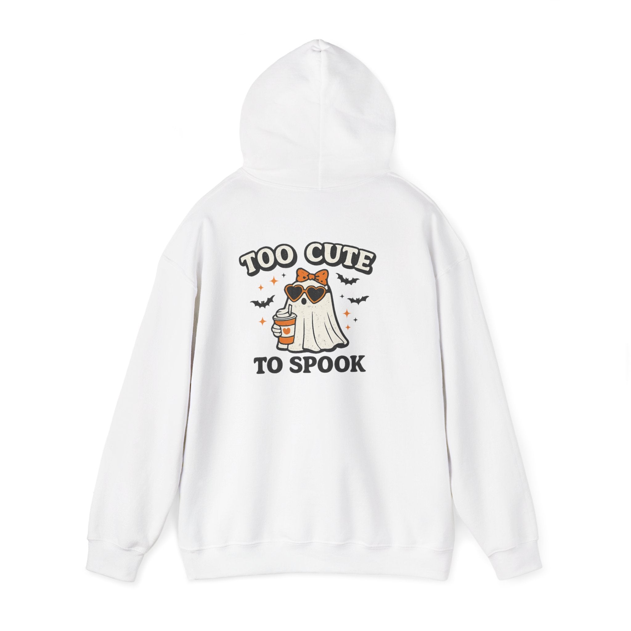 Too Cute to Spook Hoodie — Halloween Ghost Dog Pullover ("Boo")